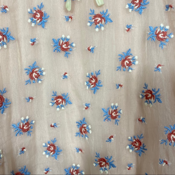 Capulet x Anthropologie Sheer Rosewood Embroidered Prairie Dress Cottagecore - Picture 14 of 14